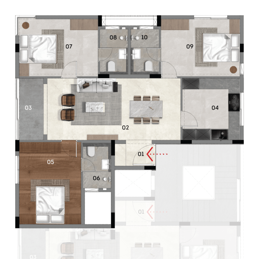 The Rivera Unit A 3BHK Plan