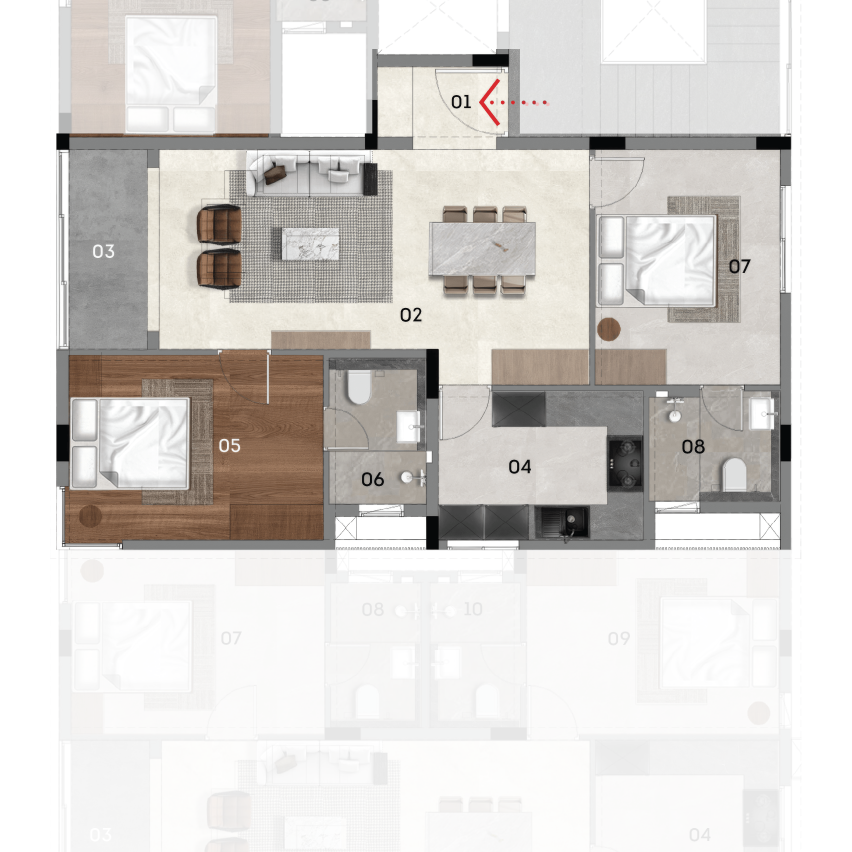 The Rivera Unit B 2BHK Plan
